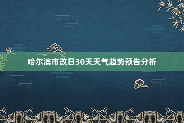 哈尔滨市改日30天天气趋势预告分析